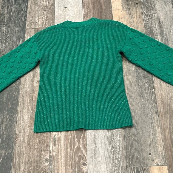 Cece Green Bobble Stitch Dot Sleeve Pullover Sweater Mockneck Women’s Size XS - Picture 8 of 8